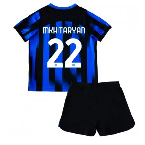 Inter Milan Henrikh Mkhitaryan #22 Dětské Domácí dres komplet 2023-24 Krátký Rukáv (+ trenýrky)